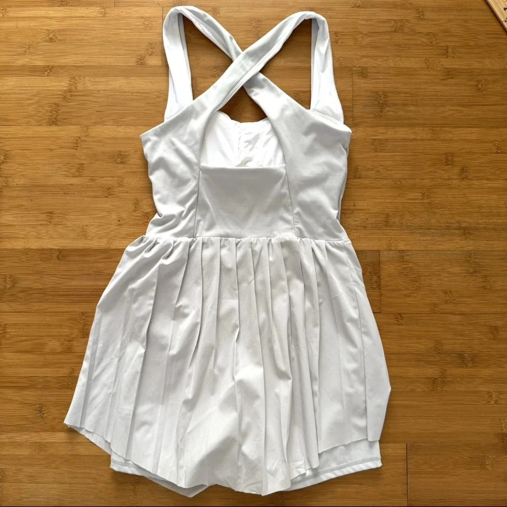 Varley White Pleated Tennis dress romper - Picture 4 of 13